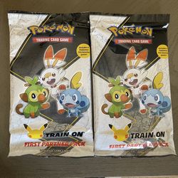 Pokemon TCG Train On First Partner Pack 25th Anniversary! Lot Of 2!