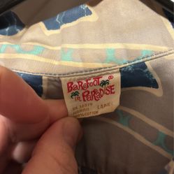 VINTAGE BAREFOOT PARADISE HAWAII MADE HAWAIN DRESS SHIRT 