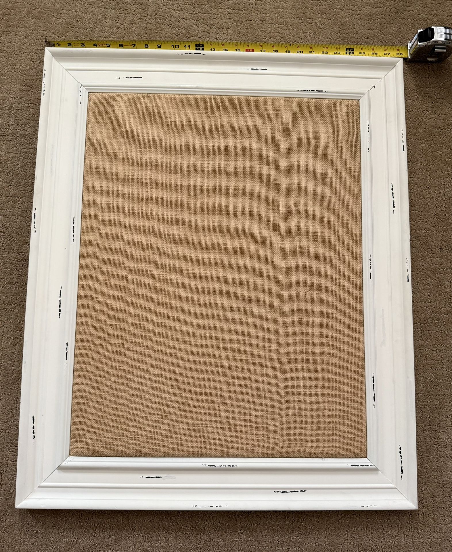 Framed Burlap Pushpin Board 