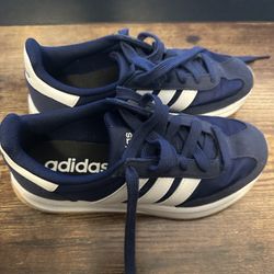 Kids Shoes - Adidas Classic Blue with White Stripes