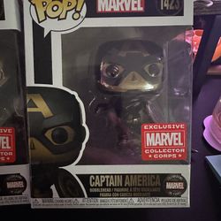 Funko POP! Iron Man #1424 Captain America #1423 & Iron Man #1424 Marvel Collectors Corps 85 Years