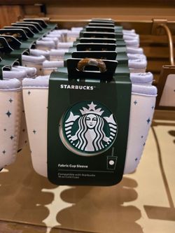 Disney Parks 2026 Starbucks Summertime Castle Mickey Ear Fabric Cup Sleeve