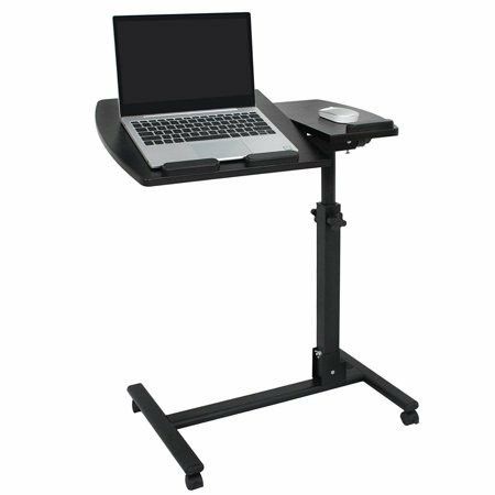 Zeny Rolling Laptop Desk Table Angle & Height Adjustable Laptop Stand Cart Computer Desk