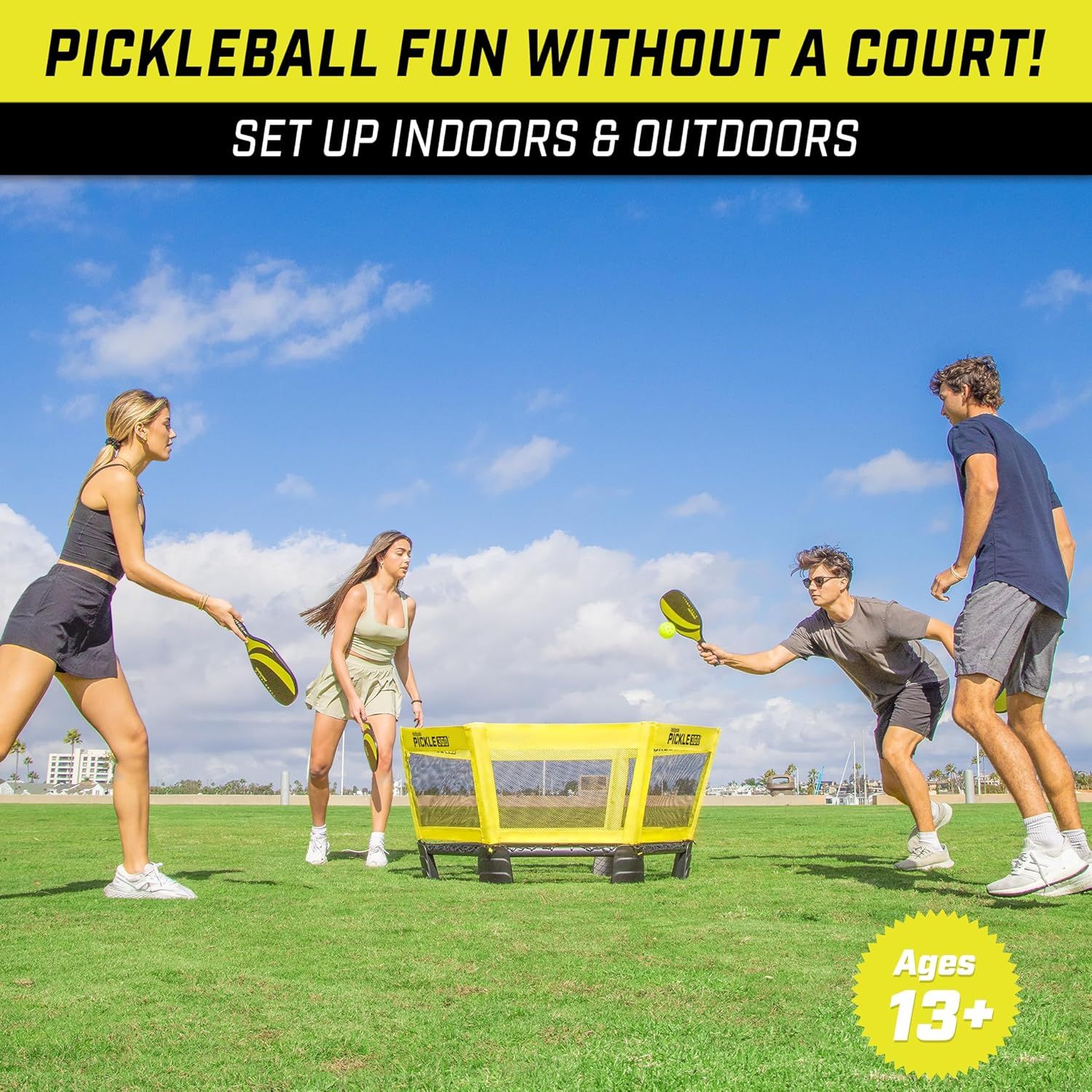 GoSports Pickle 360 Paddle Ball Game Set - Choose Original or Hardcourt - Pickleball Without a Court