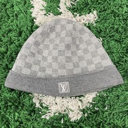 100% Authentic Louis Vuitton Knit Cap Beanie Damier Logo Hat