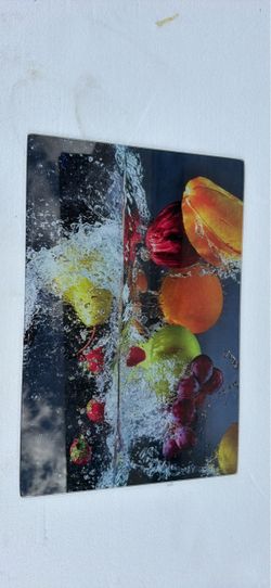 Tempered glass kitchen backsplash, wall art, stove back cover,cutting board 12”18”