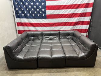 Free Delivery- Z-Gallery Chateaux de Ax 6 Piece Leather Sectional Couch