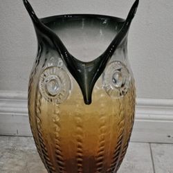Vintage Art Glass Owl Vase Piet 1 Home Decor