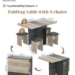 Folding Table with 4 Chairs
