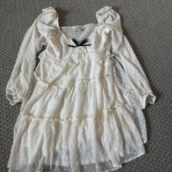 francesca's Women's White and Cream Dress