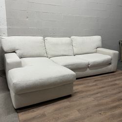 White Plush Sectional 
