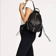 Rebecca Minkoff Julian Black Leather Backpack Purse Sling Bag