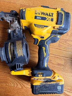 DEWALT DCN45RN 20V MAX XR Cordless Roofing Nailer + 6Ah Battery + Charger