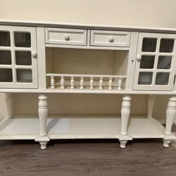 Used Buffet Storage Table Antique White