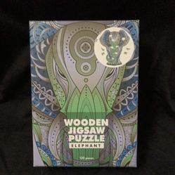 120pc Wooden Elephant Jigsaw Puzzle By Professor Puzzle 