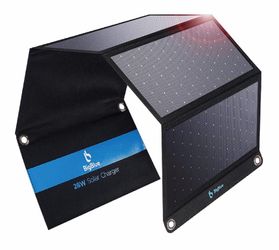 New BigBlue 3 USB Ports 28W Solar Charger 5V/4.8A Max Portable SunPower