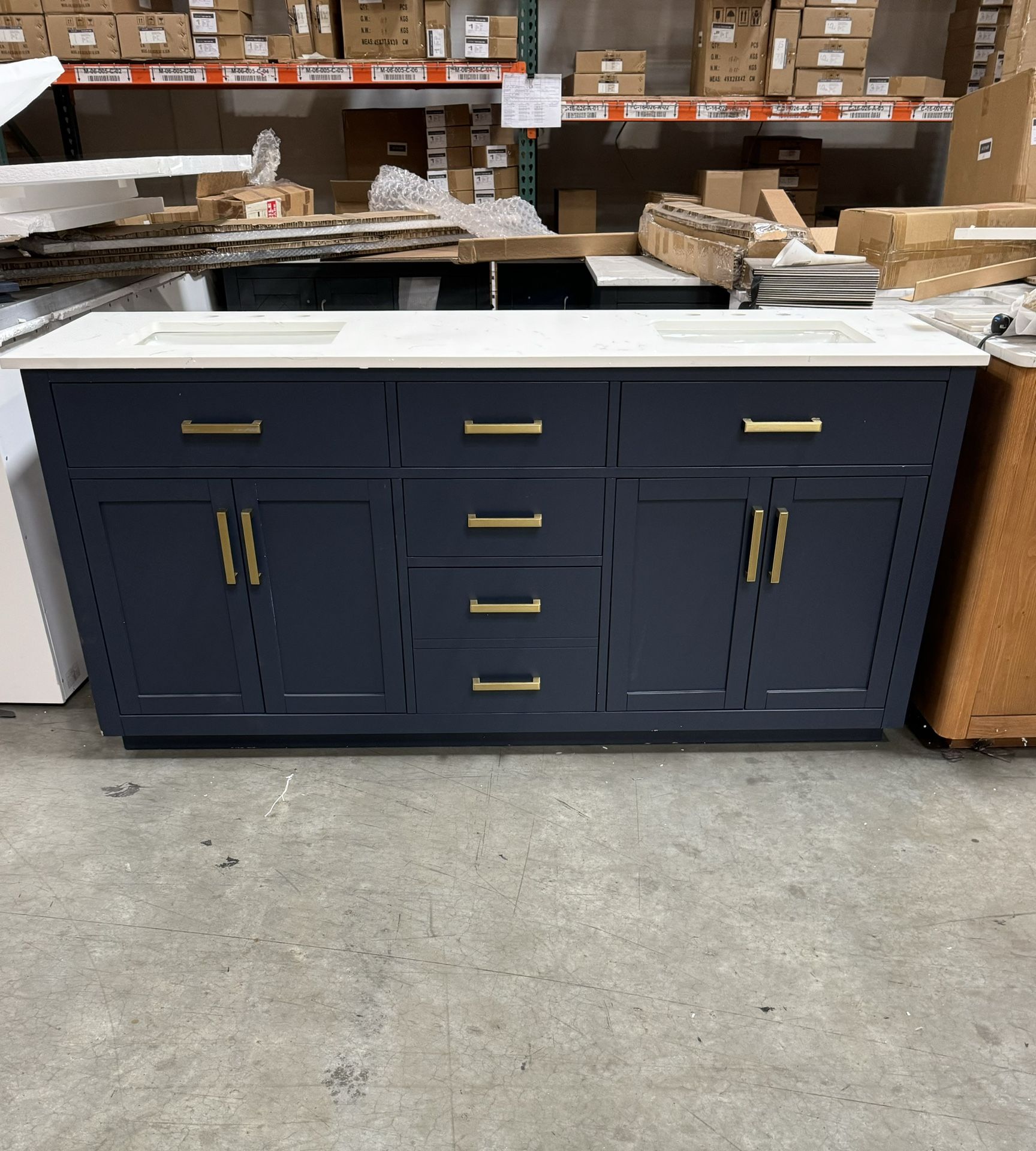 72” Bathroom Vanity In Blue