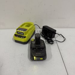 RYOBI ONE+ 18V Lithium-Ion 2.0 Ah Compact Battery and Charger Starter Kit