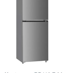Upstreman 11.6 Cu.Ft. Double Door Refrigerator in Stainless Steel with Large Capacity Top Freezer, Frost Free, Adjustable Thermostat Control, Apartmen