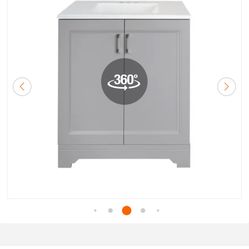 Brand New Glacier Bay 30.5” Bathroom Vanity with Sink – Dove Gray 