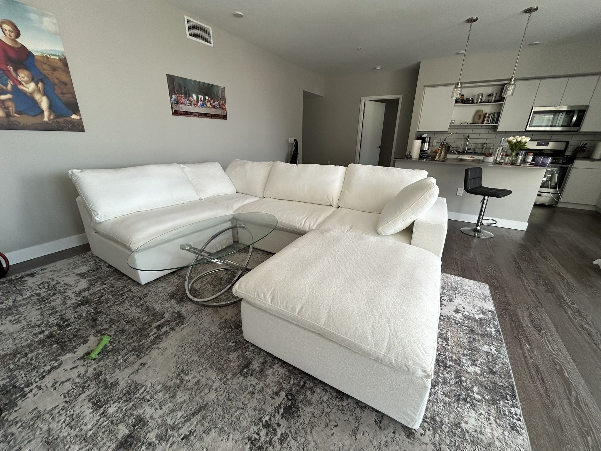 New 5pc White Cloud Sectional Couch