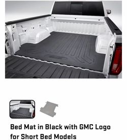 Bed Mat in Black with GMC Logo for Short Bed Models