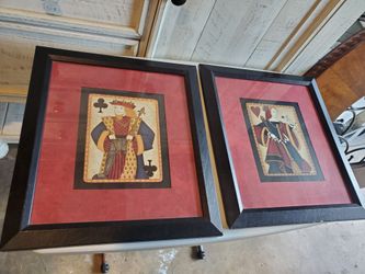 King of Clubs & Queen of Hearts Framed Art
