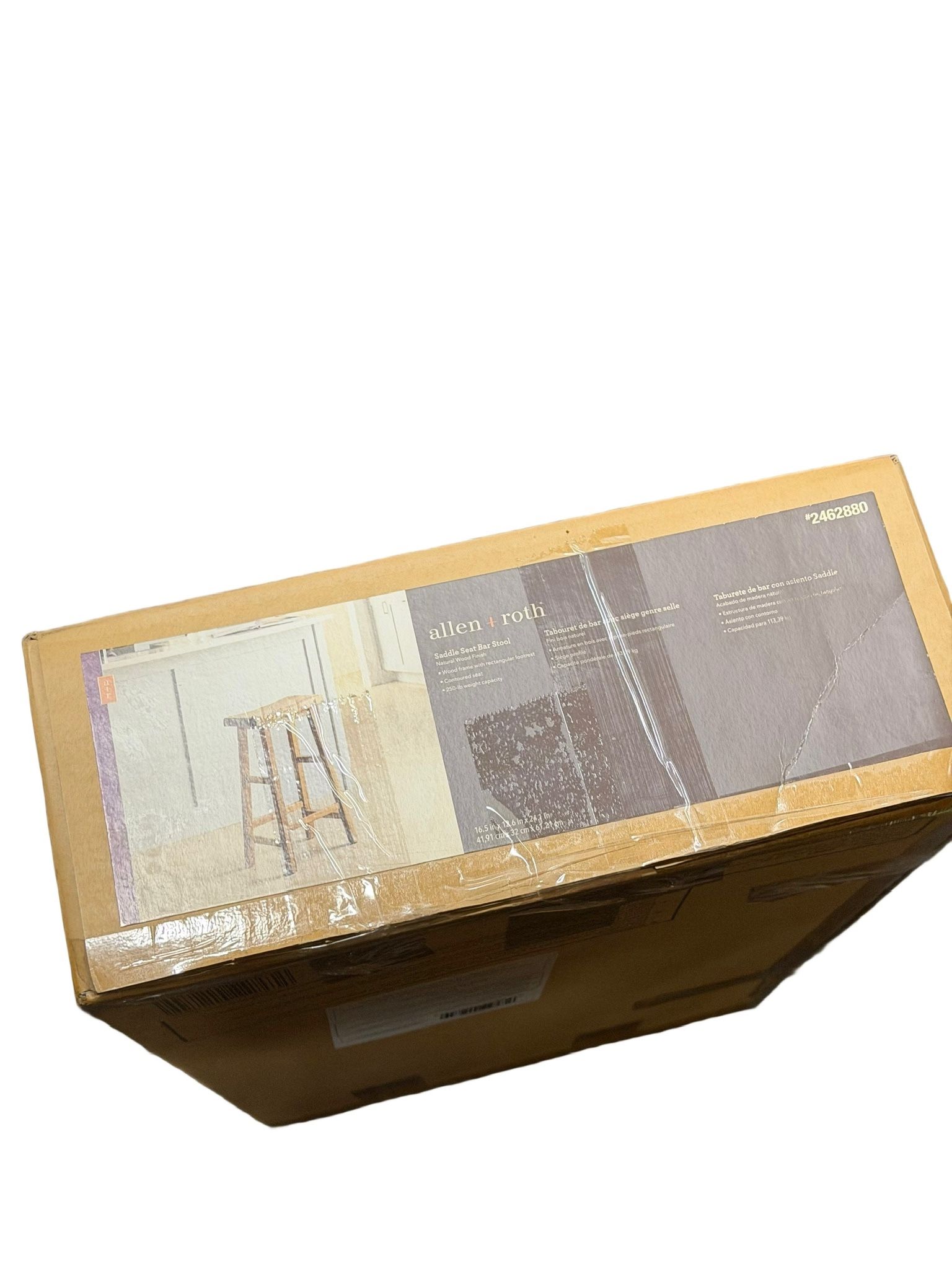 allen + roth Natural 24.13-in H Counter height Wood Bar Stool