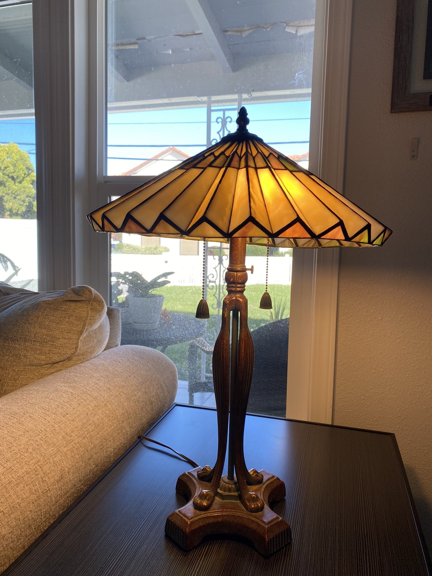 Antique Bronze Tiffany Lamp