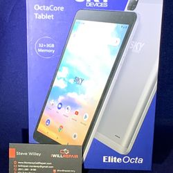 Sky 8” Android Tablet New Included 1yr Data Plan $125