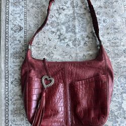 BRIGHTON “Mary” Red Leather Shoulder Bag – Gently Used