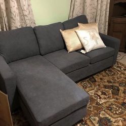 Gray Modern 79” Sectional Sofa with Reversible Chaise by Honbay