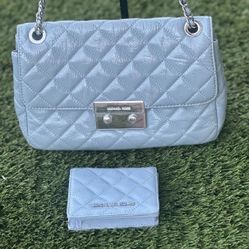 Michael Kors Large Patent Leather Sloan Purse with Wallet/Set MK con cartera