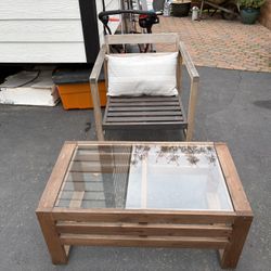 Outdoor Acacia Wood Patio Chair And Table