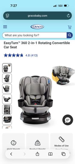 EasyTurn™ 360 2-in-1 Rotating Convertible Car Seat