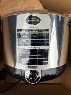 Vintage Sunbeam CF-6 Chrome Cooker Chicken Deep Fryer Combo w/Basket & Lid WORKS