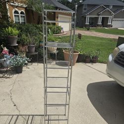 Chrome Metal Storage Shelf Or Stand