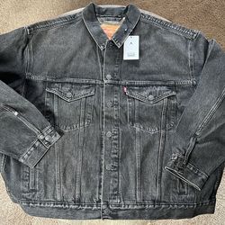 Levi’s x Jordan Type III Denim Trucker Jacket Black | Size 2XL | 055FC-0000