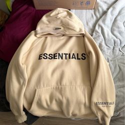 Essentials Fear of God Cream Hoodie Size Small