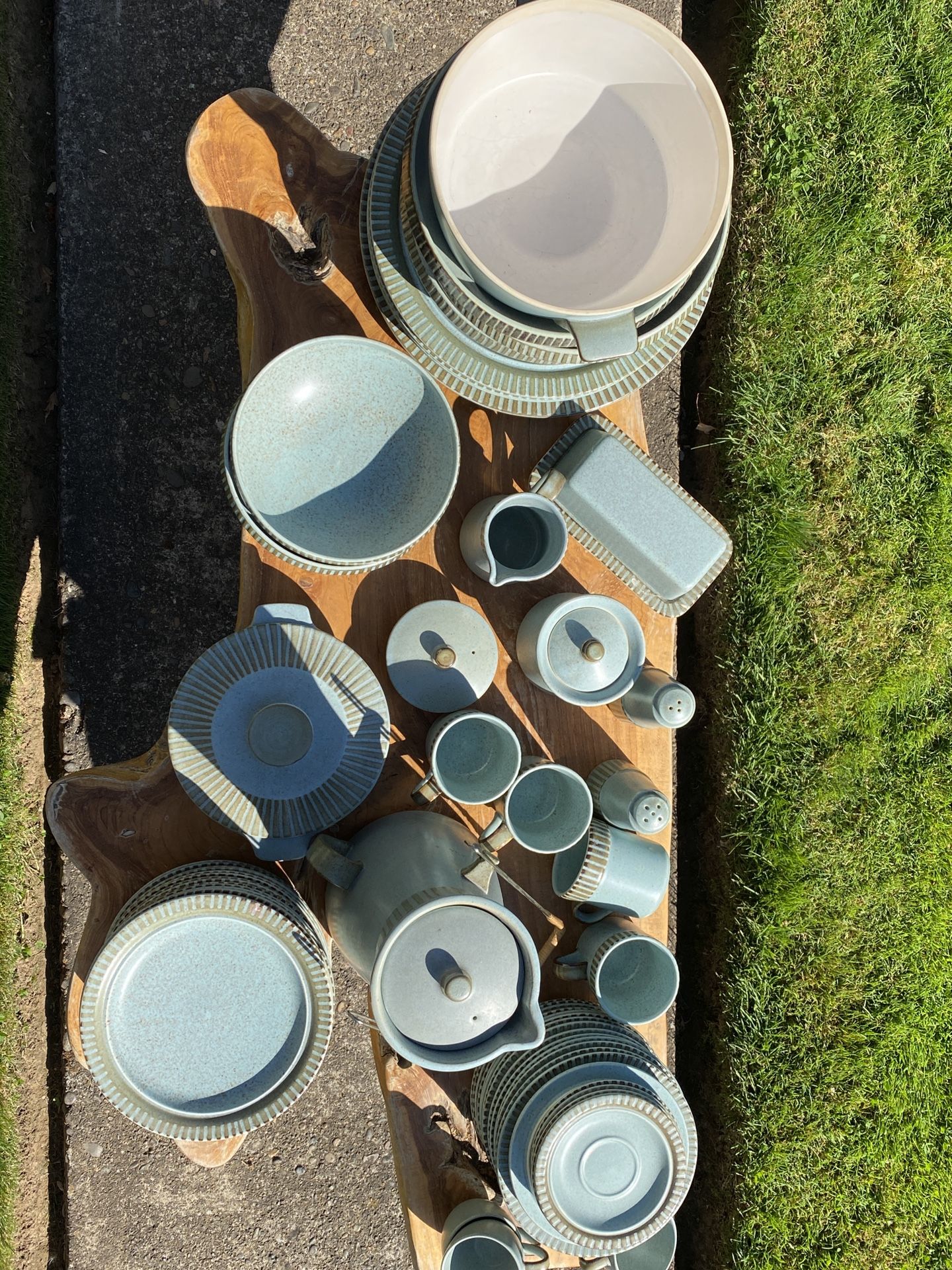 Mid Century Japanese Kasuga Stoneware 62 Piece Set for Sale in