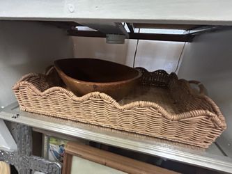 Large Vintage Wicker Tray