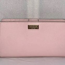 Kate Spade Newbury Lane Stacy Saffiano Leather Clutch Wallet WLRU1601 Pink