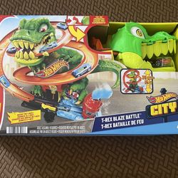 Hot Wheels T-Rex Blaze Battle Diecast Toy Car 