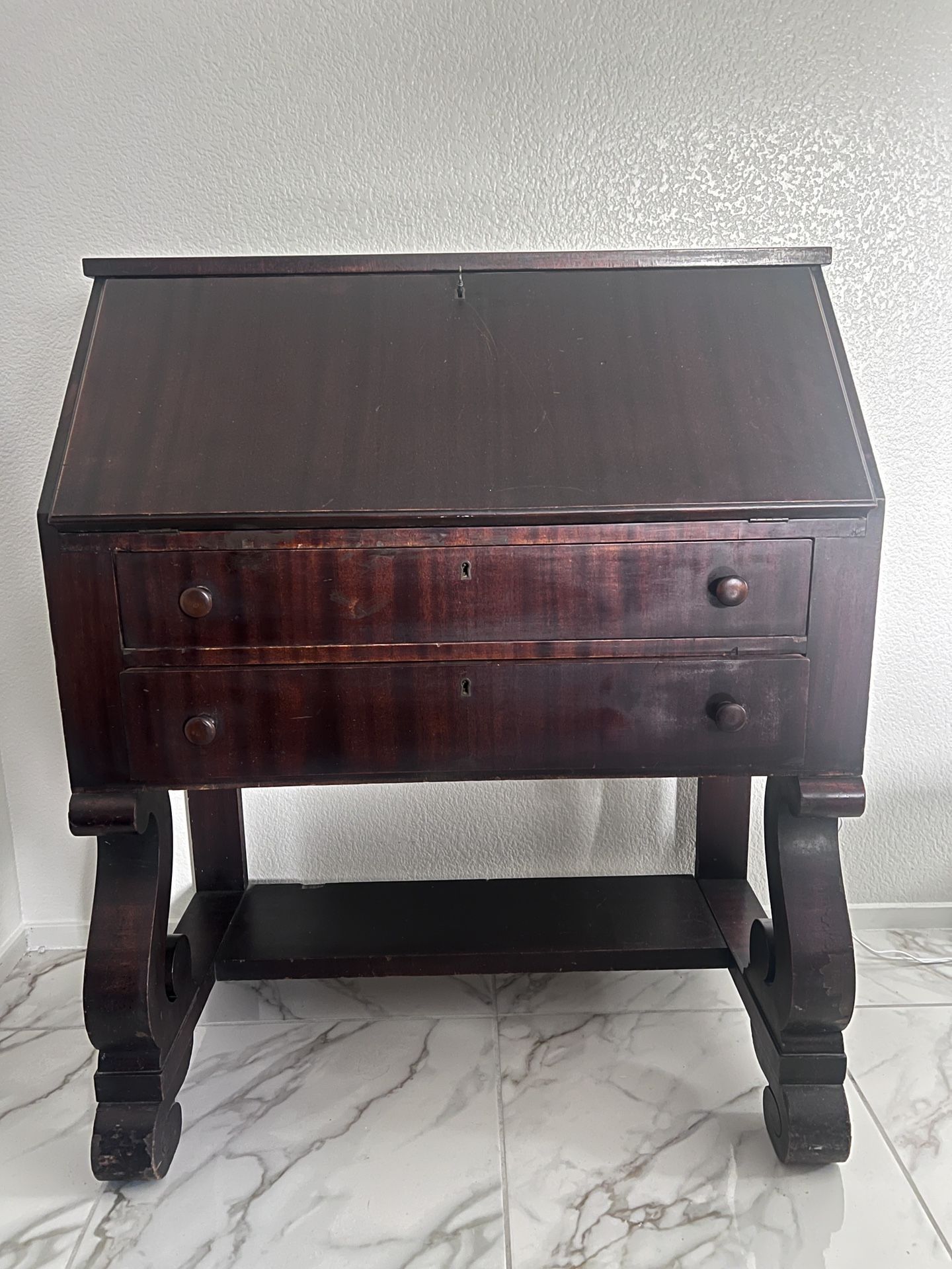 Antique Wood Secretary Desk 