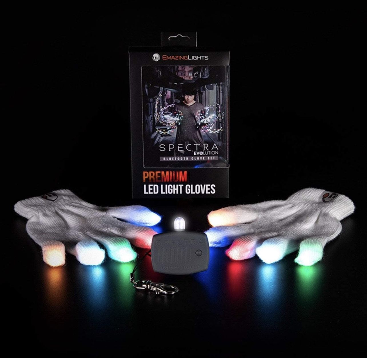 EmazingLights Spectra Evo Light Up LED Finger Gloves for Raves & Light Shows