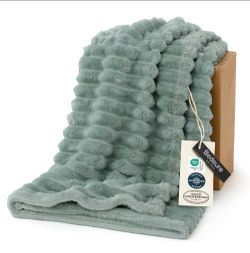 Bedsure GentleSoft Sage Green Throw Blanket for Couch