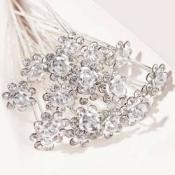20 Piece Flower Rhinestone Hair Pins
