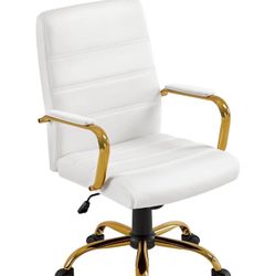 White and Gold Desk Chair
