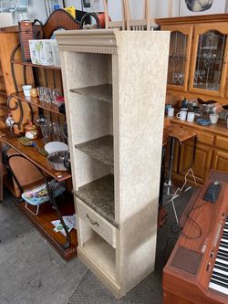 Display Tower Open Shelving, Faux-Marble and Top Molding ($75 Each)
