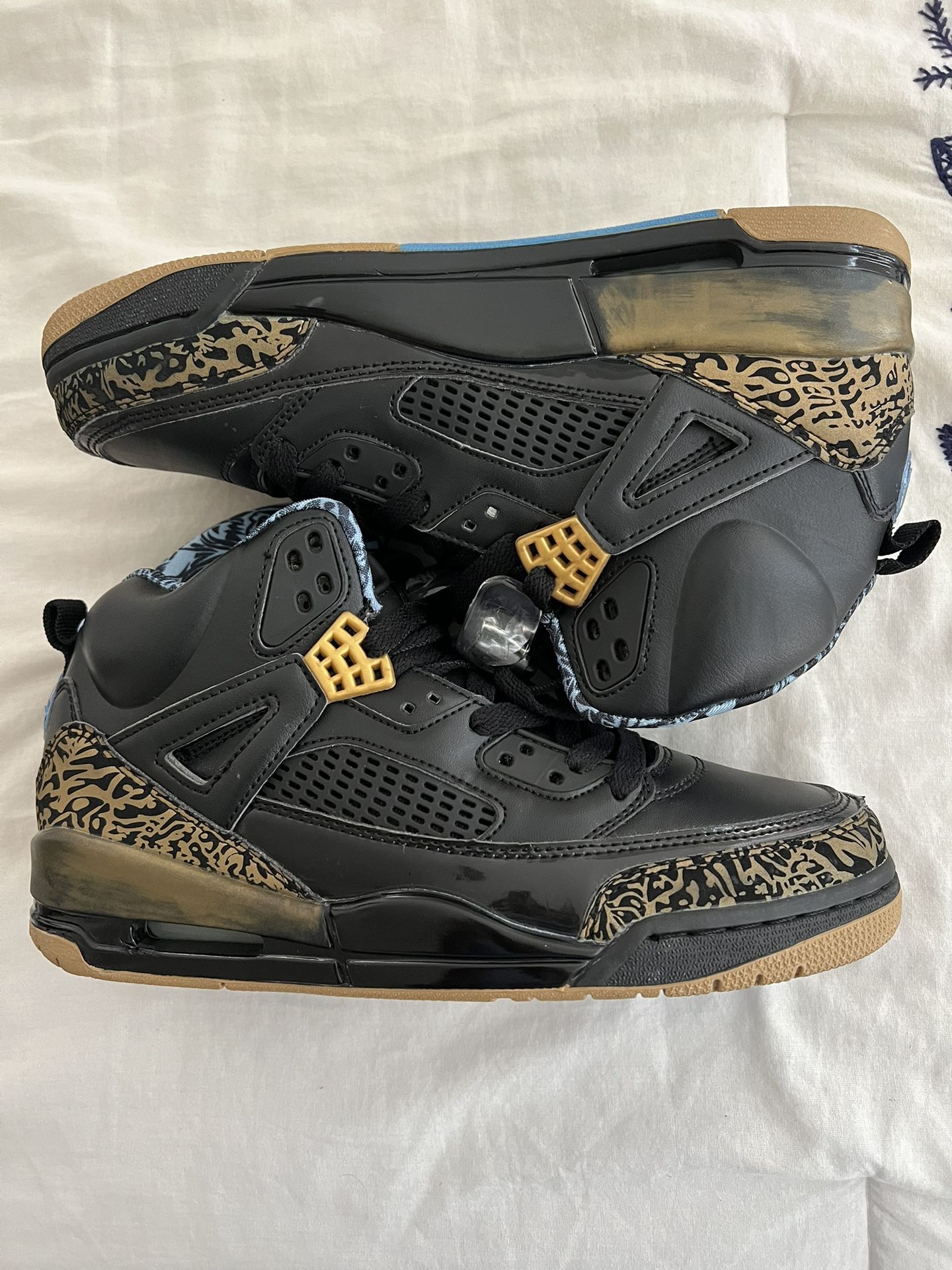 New Air Jordan Spizike Kings County 315371-070 Sz 8 Black Gold Blue Ribbon Rare